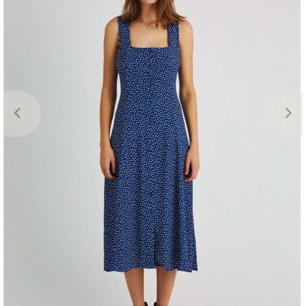 ROLLA'S Navy Floral Midi Dress